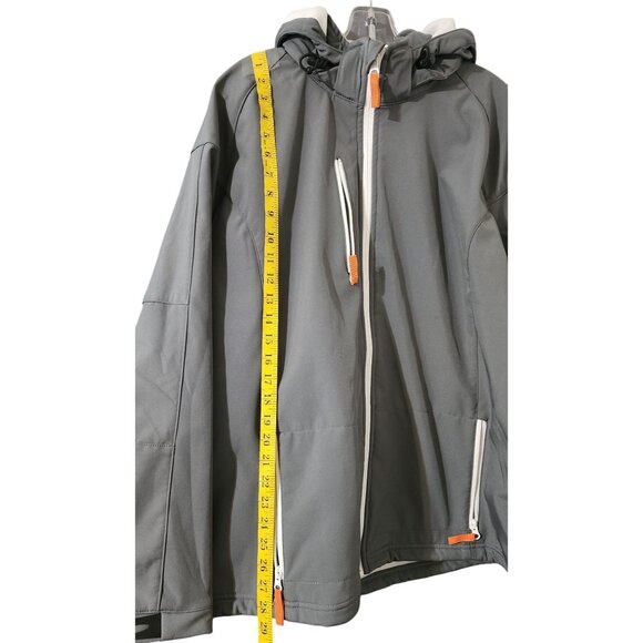 Clique Gray Hooded Softshell Jacket XXXL Waterproof Windproof Outdoor Wear - Picture 8 of 9